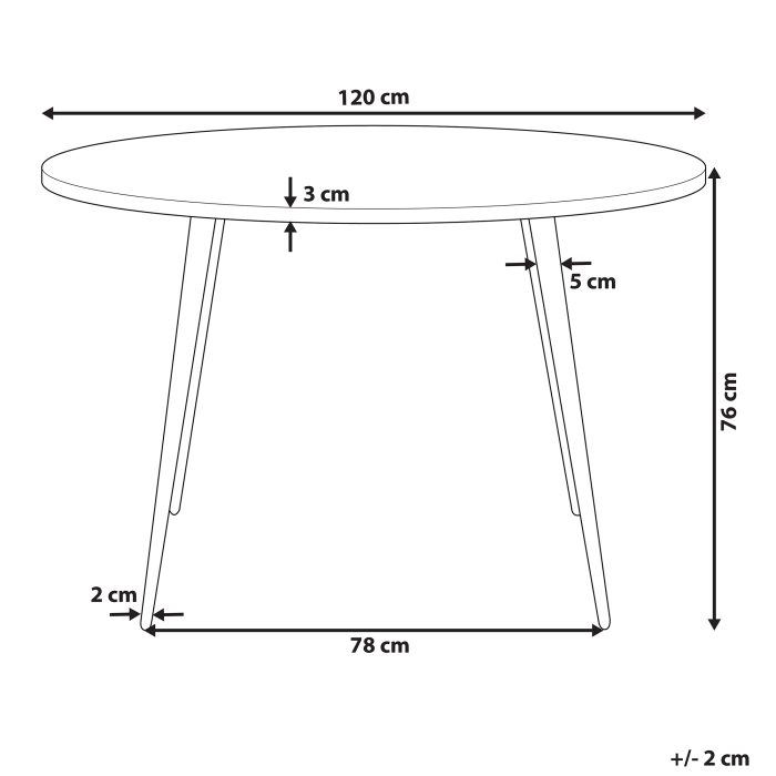 Masă de dining ODEON Alb marmură 120 cm 120 cm [3]