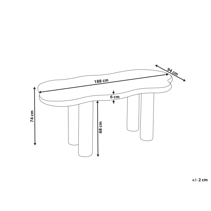 ONDLE dining table Off-white 188 cm 94 cm [3]