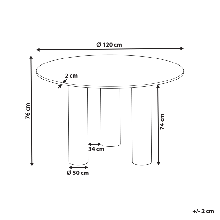 Masă de dining ORIN Frasin închis 120 cm 120 cm [3]