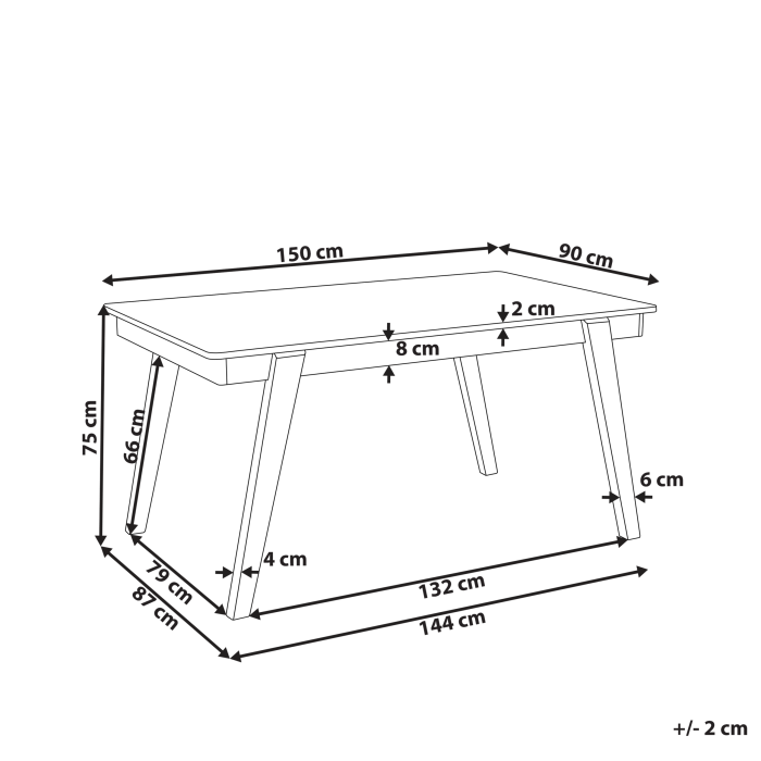Masă de dining PHOLA Stejar deschis 150 cm 90 cm [3]