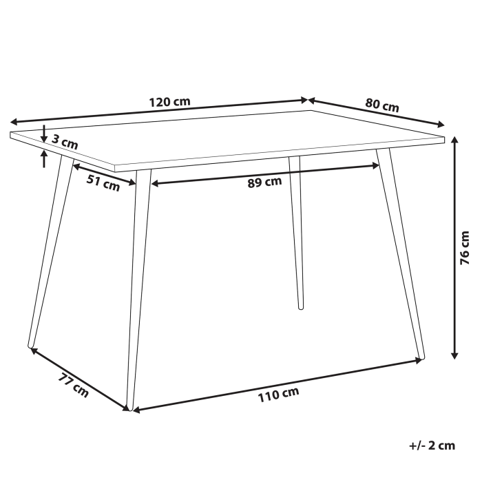 Masă de dining SANTIAGO Efect de beton 120 cm 80 cm [3]