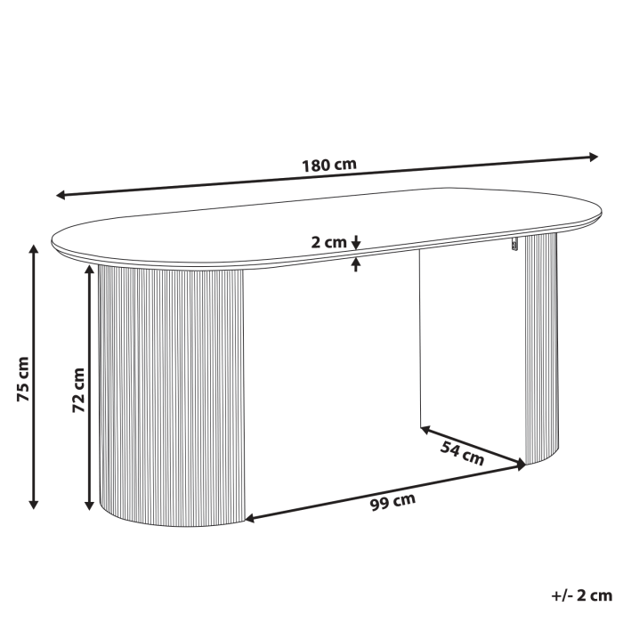 Dining table SAVORY Black 180 cm 90 cm [3]