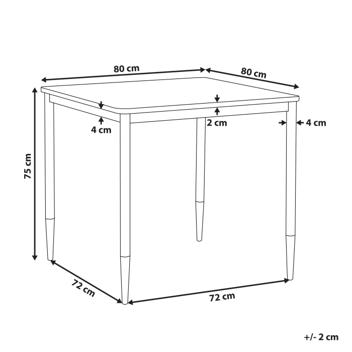 Dining table SHALFORD Black 80 cm 80 cm [3]