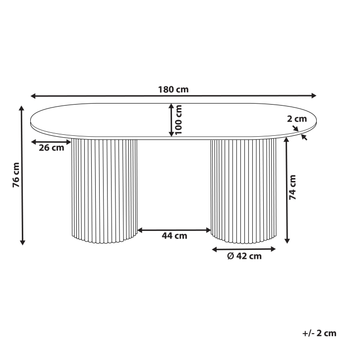 Dining table SHERIDAN Black 180 cm 100 cm [3]