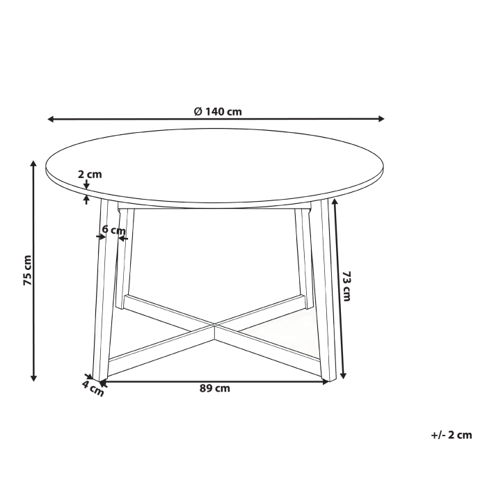 WAIPORI dining table Dark oak 140 cm 140 cm [3]