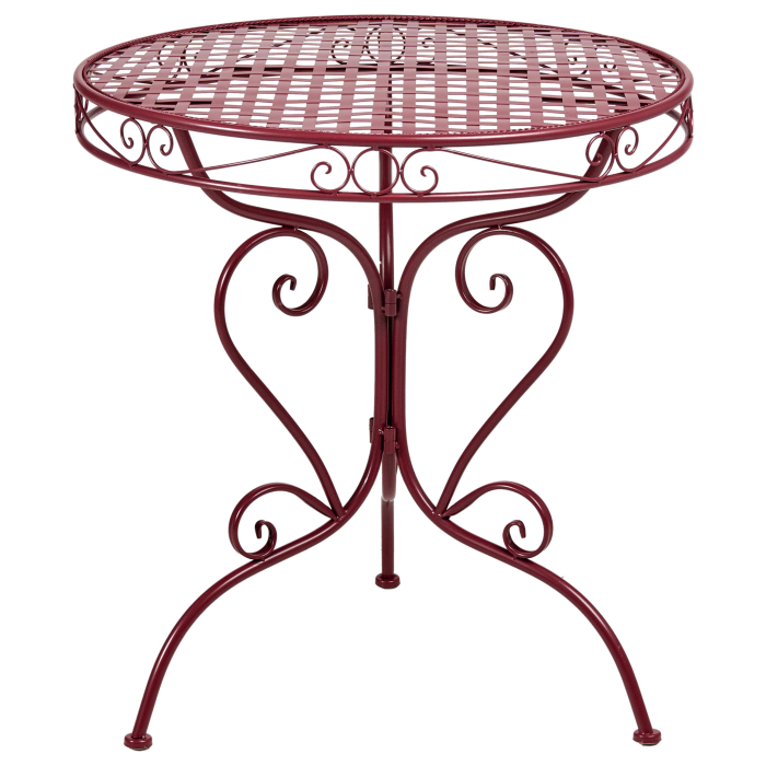 Garden table ALBINIA 70 cm 70 cm Metal Bordeaux [2]
