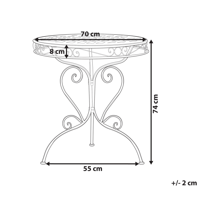Masă de grădină ALBINIA 70 cm 70 cm Metal Roz [3]