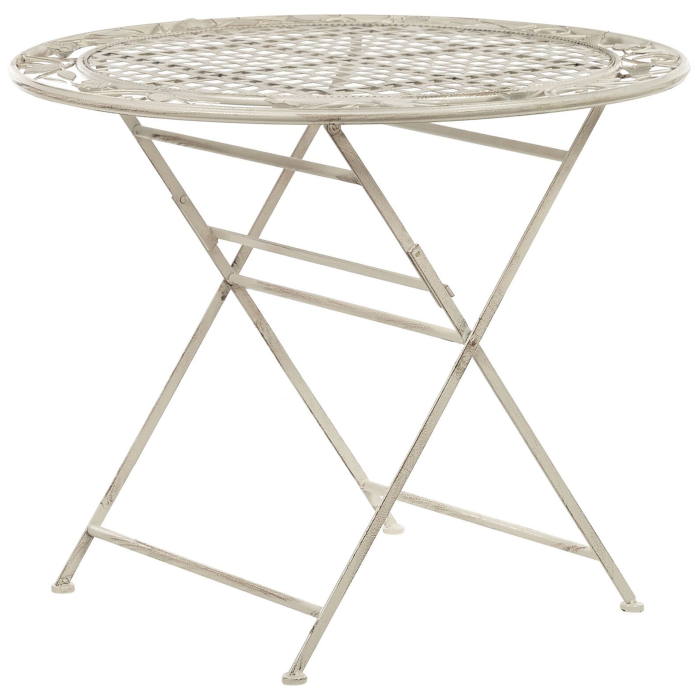 BIVIO Garden Table 90 cm 90 cm Metal Off-White [2]