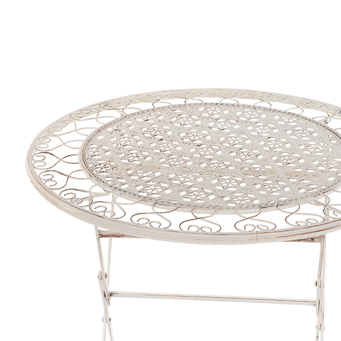 Masă de grădină TRIESTE 70 cm 70 cm Metal Bej deschis [4]