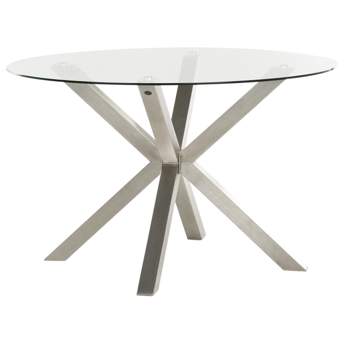 Masă dining de exterior MALETTO 120 cm 120 cm Sticlă Argintiu [4]