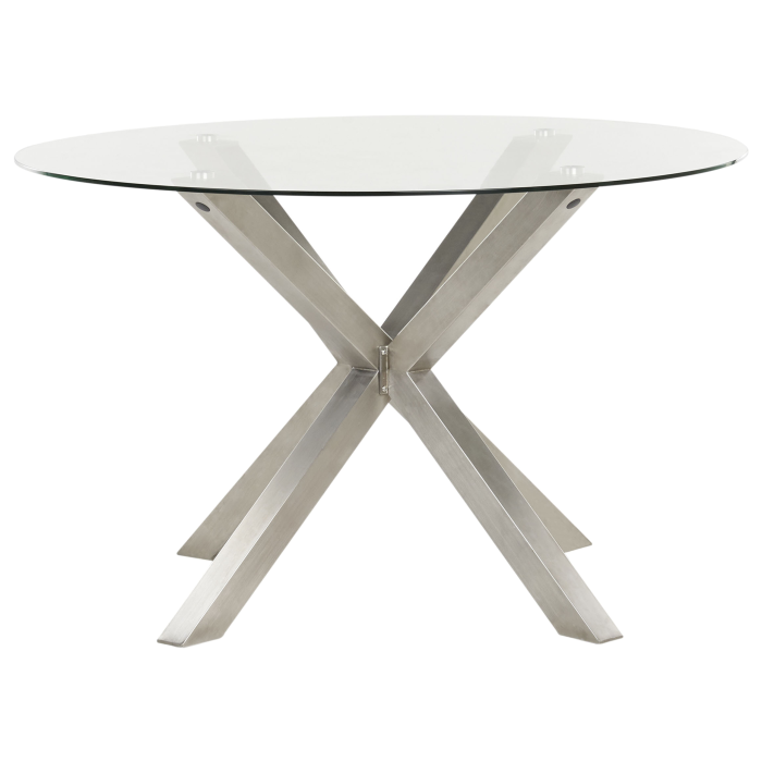 Masă dining de exterior MALETTO 120 cm 120 cm Sticlă Argintiu [2]