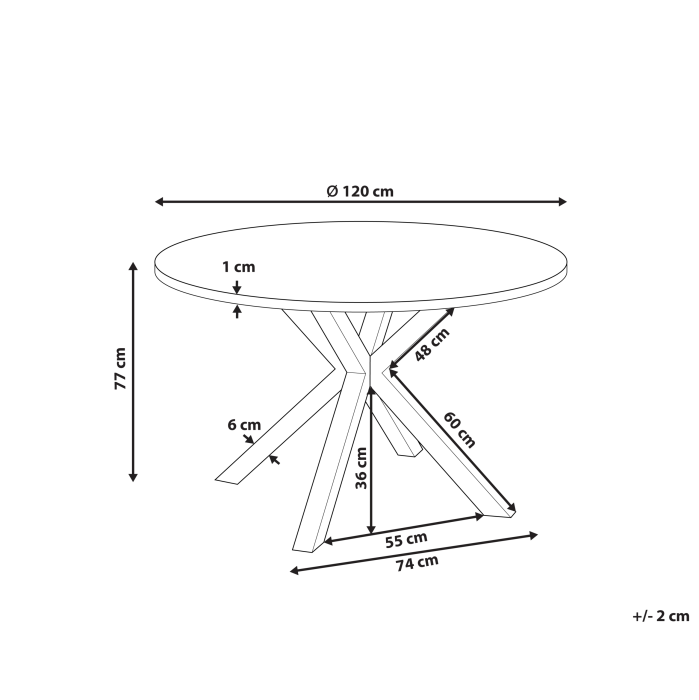 MALETTO outdoor dining table 120 cm 120 cm Glass Black [3]