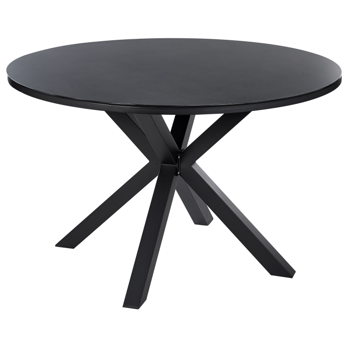 Masă dining de exterior MALETTO 120 cm 120 cm Sticlă Negru [2]