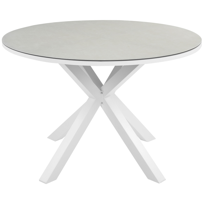Dining table outdoor MALETTO 120 cm 120 cm Glass Taupe [4]