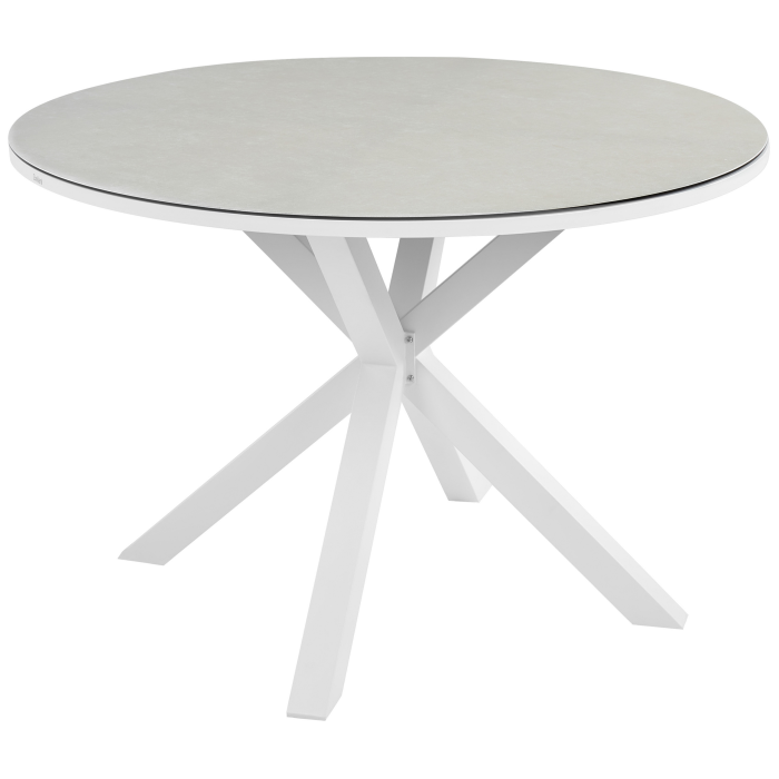 Dining table outdoor MALETTO 120 cm 120 cm Glass Taupe [2]