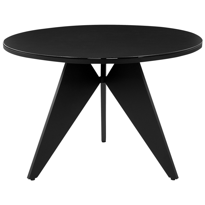 Masă dining de exterior OLMETTO 83 cm 110 cm Sticlă Negru [4]