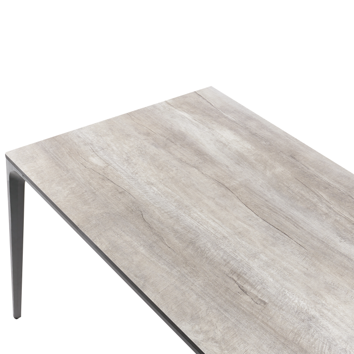 Masă dining de exterior SOVARETO 180 cm 90 cm aspect lemnos Gri deschis [6]
