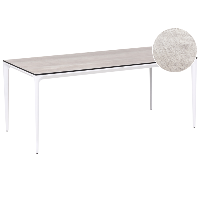 Outdoor dining table SOVARETO 180 cm 90 cm wood look Light grey [2]