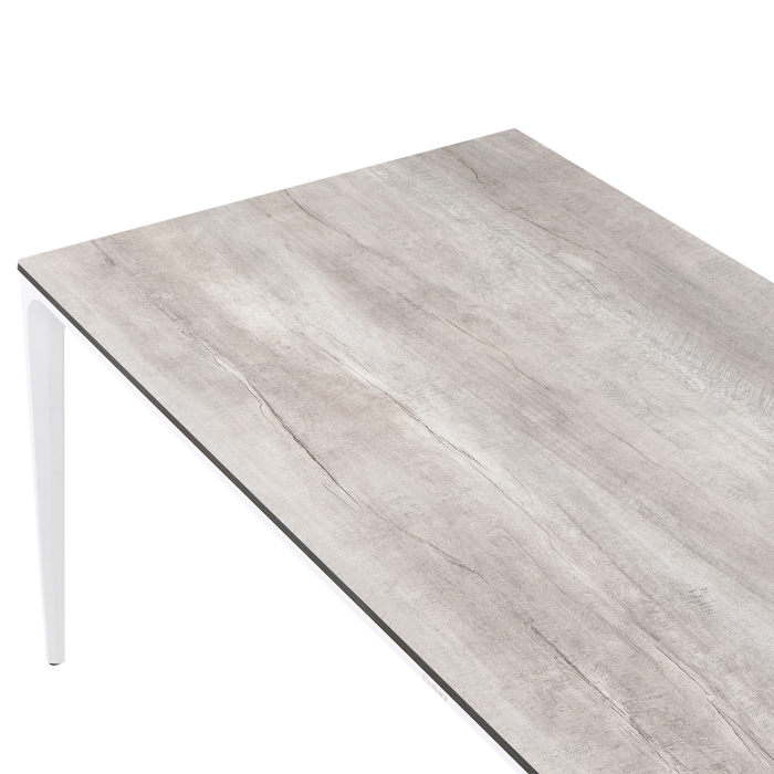 Outdoor dining table SOVARETO 180 cm 90 cm wood look Light grey [6]