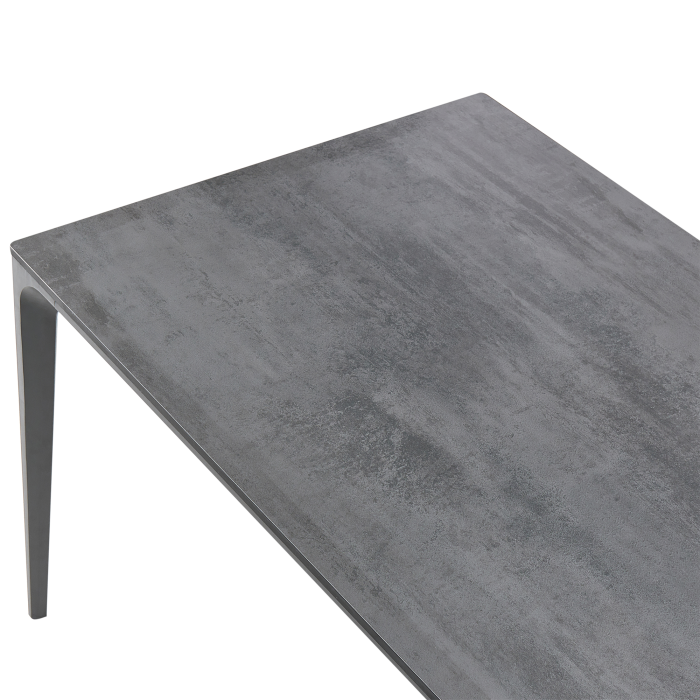 Outdoor dining table SOVARETO 180 cm 90 cm stone effect Dark grey [6]