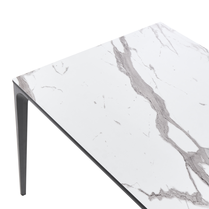 Outdoor dining table SOVARETO 180 cm 90 cm marble effect Marble white [6]