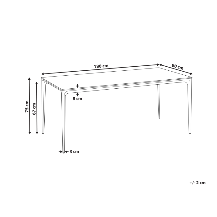Outdoor dining table SOVARETO 180 cm 90 cm marble effect Marble black [3]