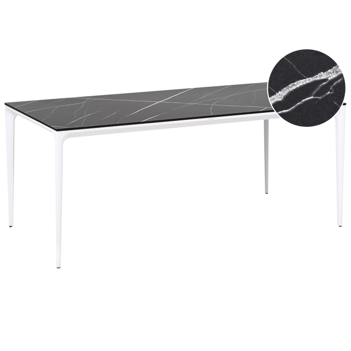 Outdoor dining table SOVARETO 180 cm 90 cm marble effect Marble black [2]