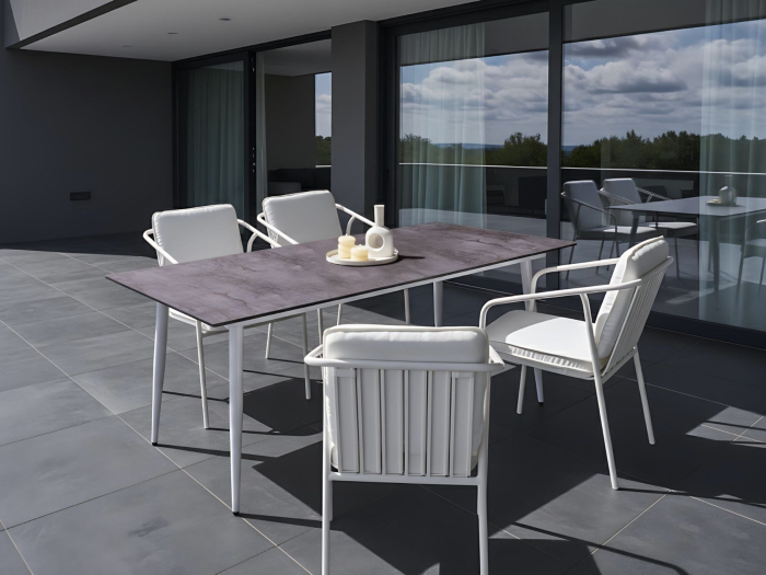 Outdoor dining table TOLENTINO 180 cm 90 cm stone effect Grey [1]