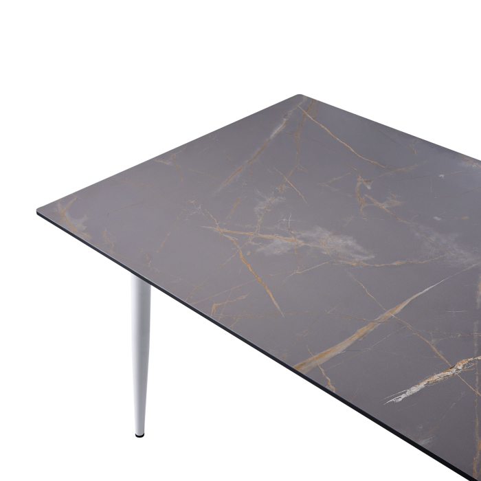 Outdoor dining table TOLENTINO 180 cm 90 cm marble effect Marble grey [5]
