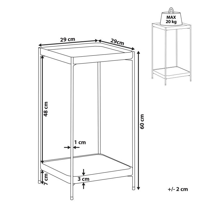 ALSEA Side Table Tempered Glass Gold [3]