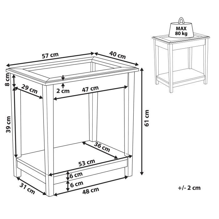 Masă laterală ATTU Alb [3]