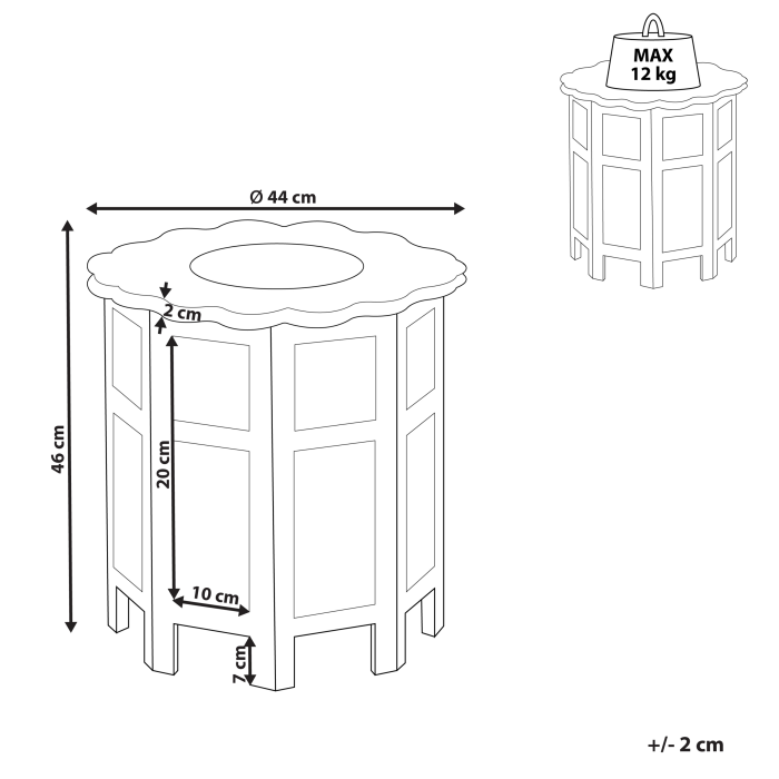 Masă laterală BADHI Lemn de mango Alb [3]