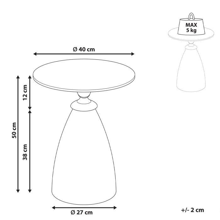 CADY Side Table Tempered Glass Black Marble [3]