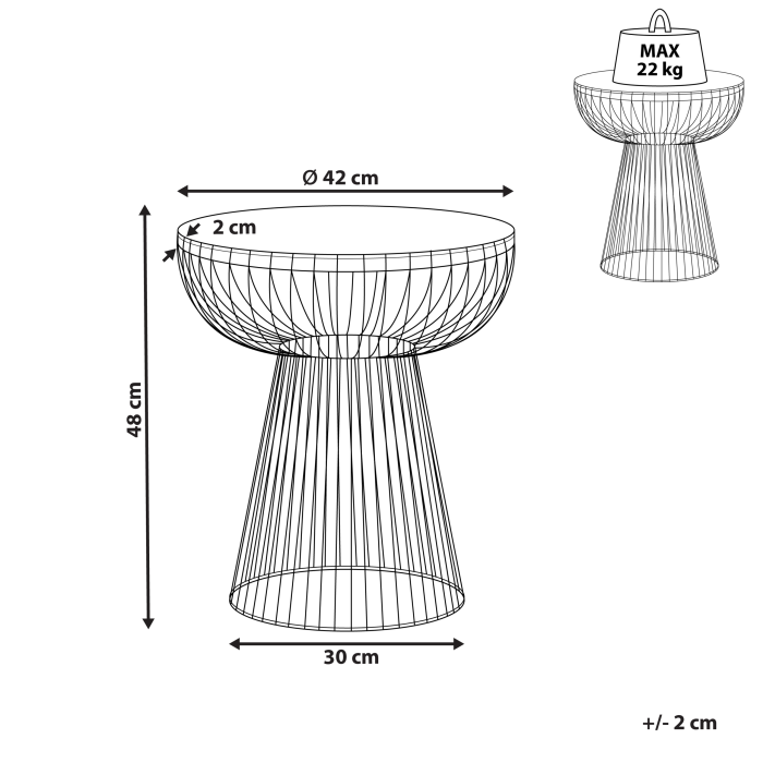 Masă laterală CHEYNES Marmură Auriu [3]