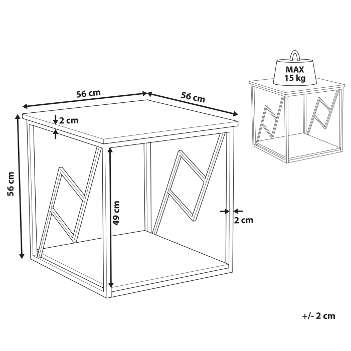Masă laterală FORRES Maro/Negru [3]