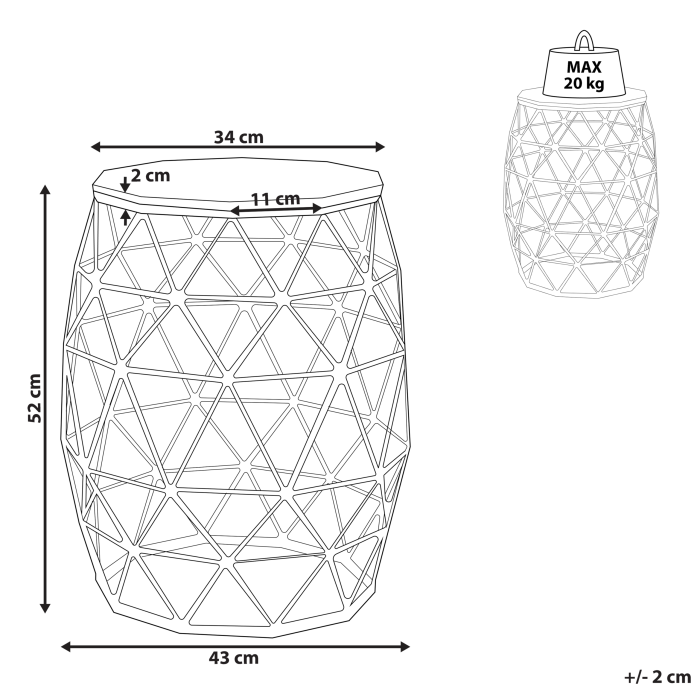Masă laterală HALSEY Auriu [3]