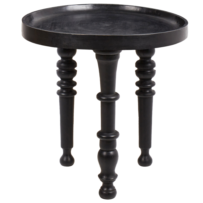 Side Table LEETON Mango Wood Black [2]