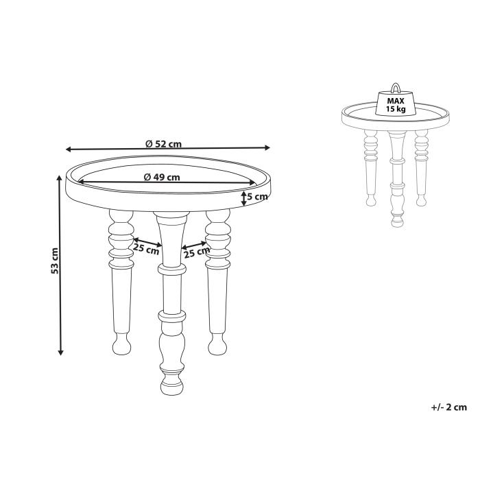 Side Table LEETON Mango Wood Black [3]