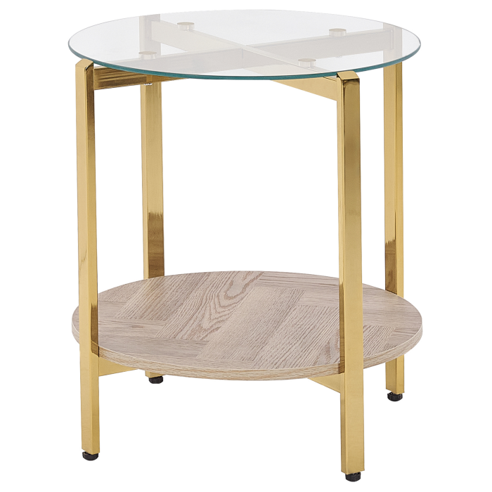 Side table LOVELL Tempered Glass Gold [2]