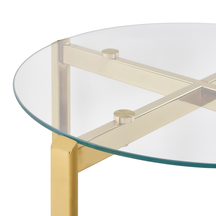Side table LOVELL Tempered Glass Gold [4]