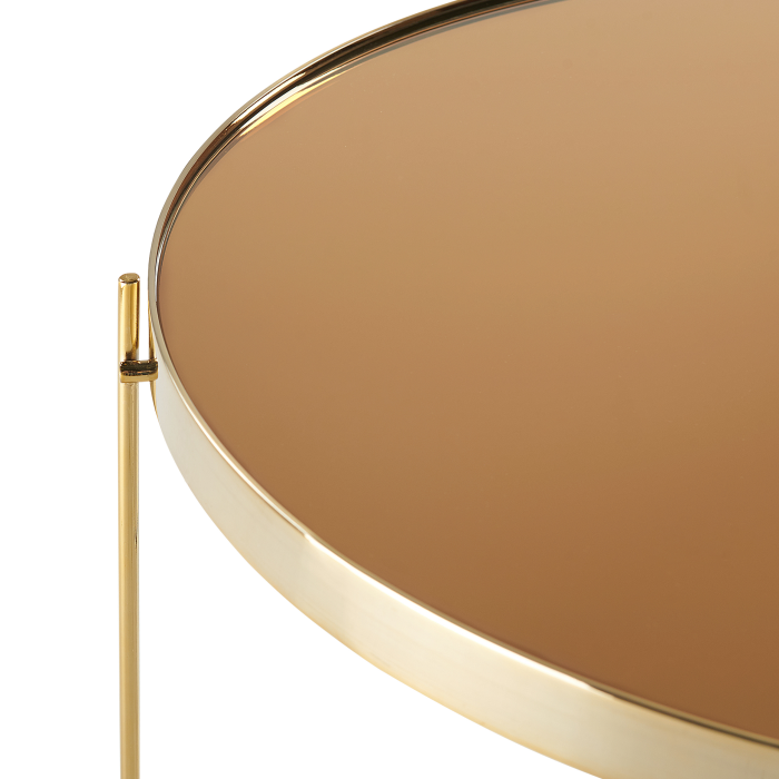 Masă laterală LUCEA Sticlă securizată Auriu [4]