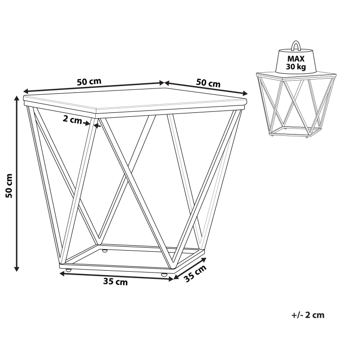 MALIBU Side table Marble/Black [3]