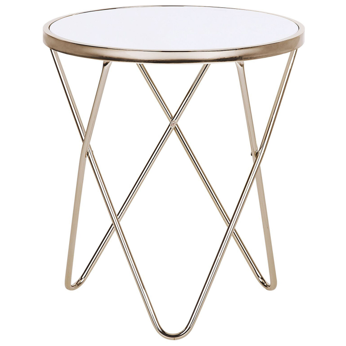 Masă laterală MERIDIAN Sticlă securizată Auriu [2]