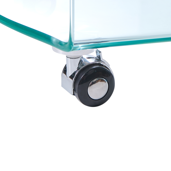 Side table MINTO Tempered glass Transparent with wheels [7]
