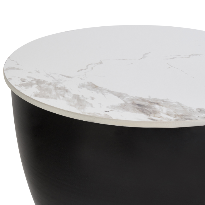 Side table NADINE Ceramic Black with storage [5]