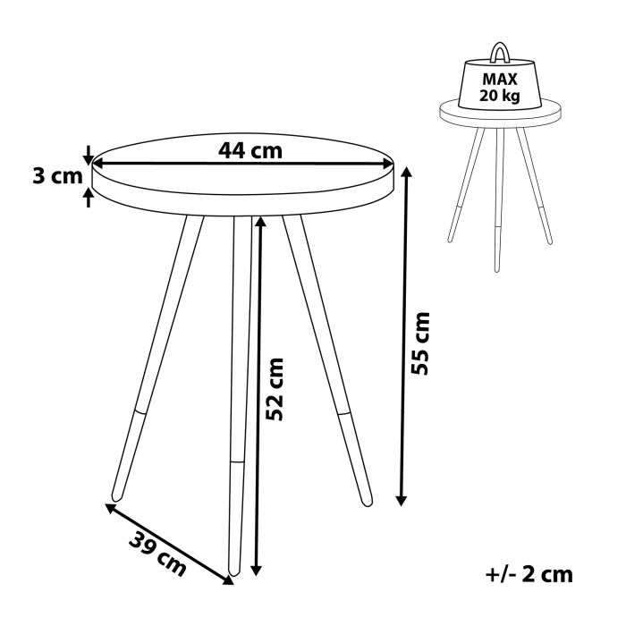 Masă laterală RAMONA Frasin închis [3]