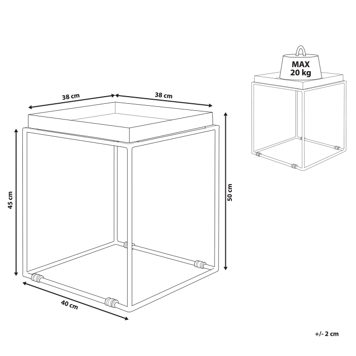 SAXON Side Table Metal White [3]