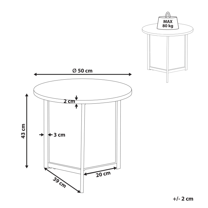 Masă laterală TIPPO Maro închis [3]