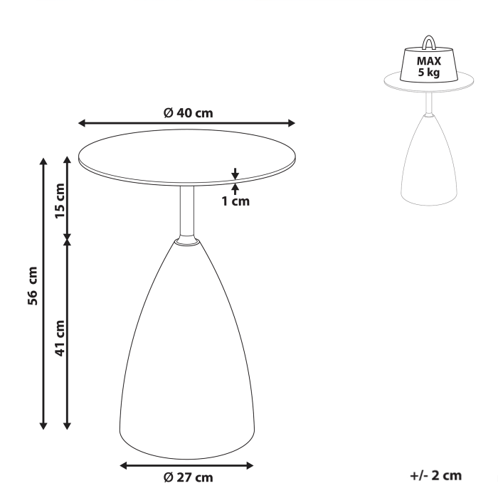 Masă laterală WABBY Sticlă securizată Alb marmură [3]