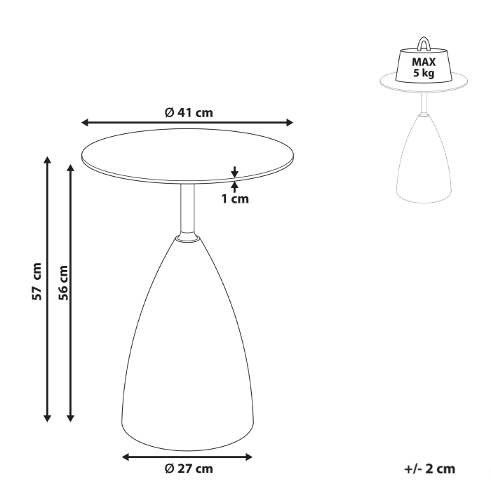 WALLIS Side Table Tempered Glass Brown/Black [3]